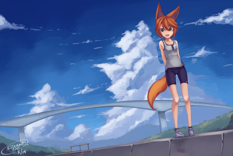 Fox-eared Girl Standing