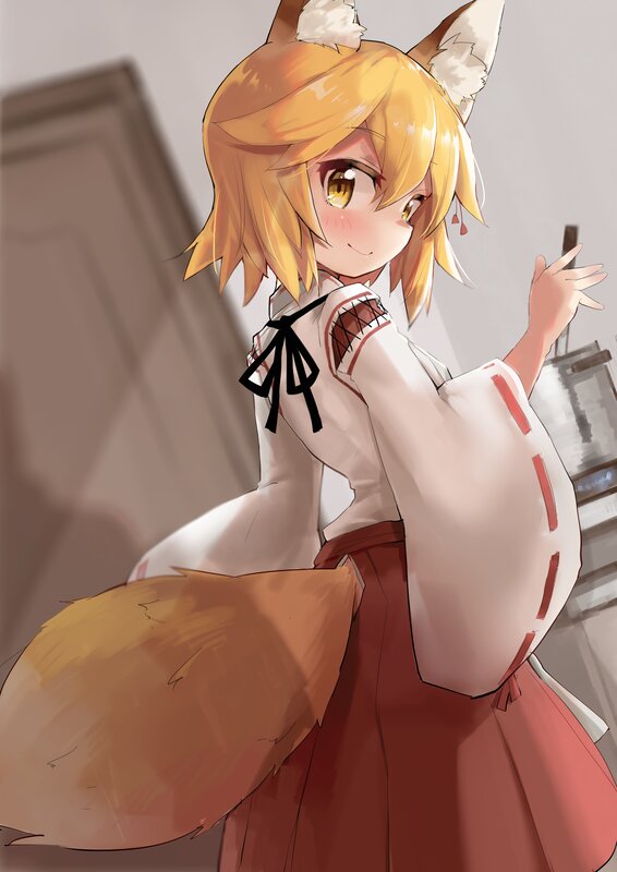 Fox-eared Girl — White, Playful, Anime, Cat Ears