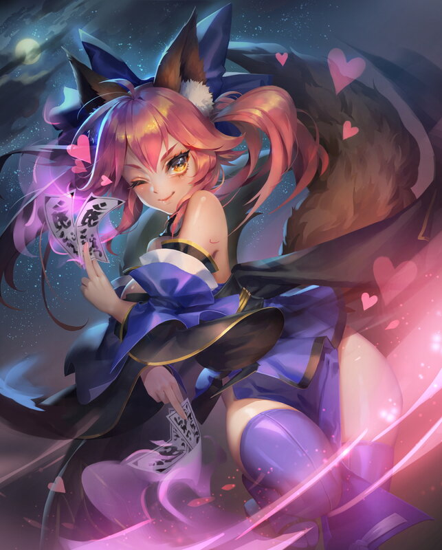 Fox-eared Girl with Cards