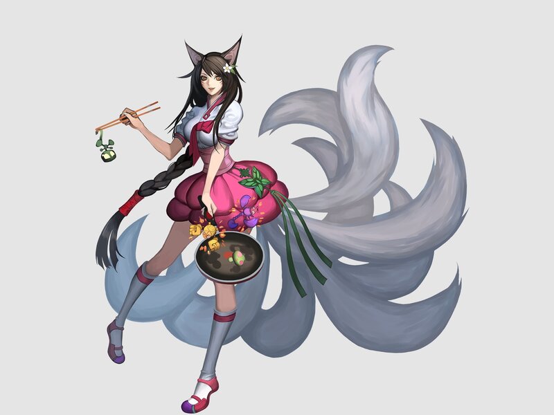 Fox-eared Girl with Chopsticks