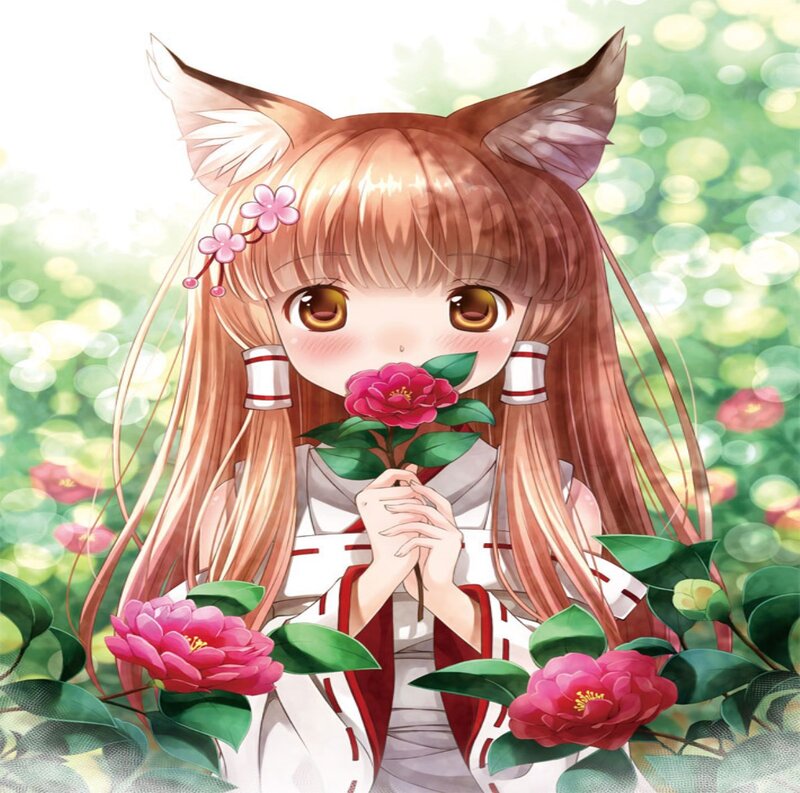 Fox-eared Girl with Flowers