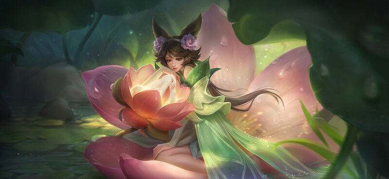 Fox-eared Girl with Lotus
