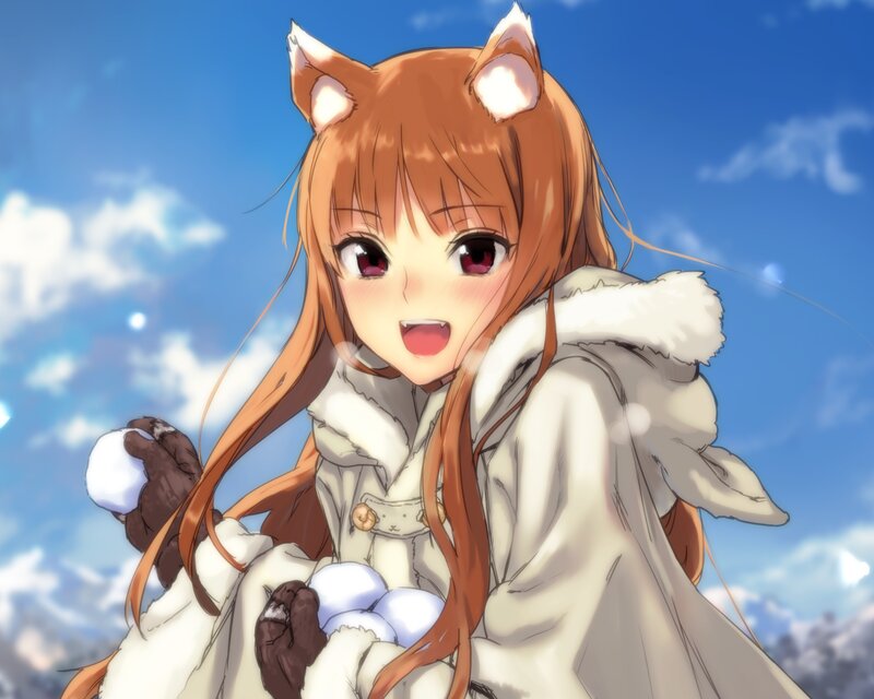 Fox-eared Girl with Snowballs