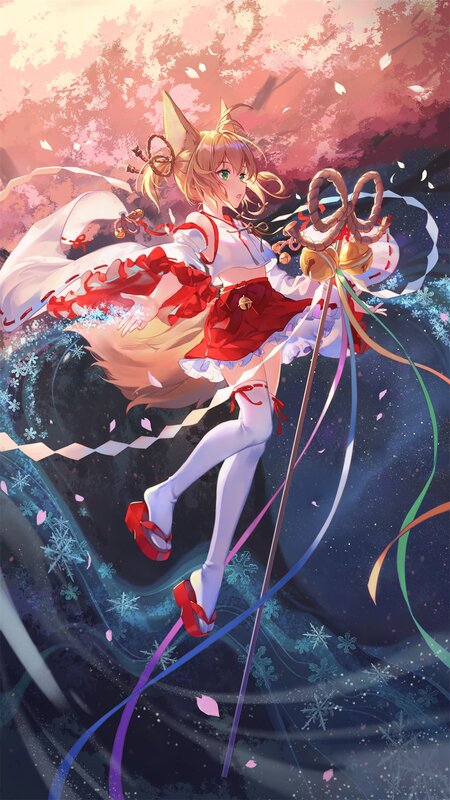 Fox-eared Girl with Staff — Red