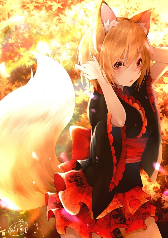 Fox-eared Girl with Tail — Orange