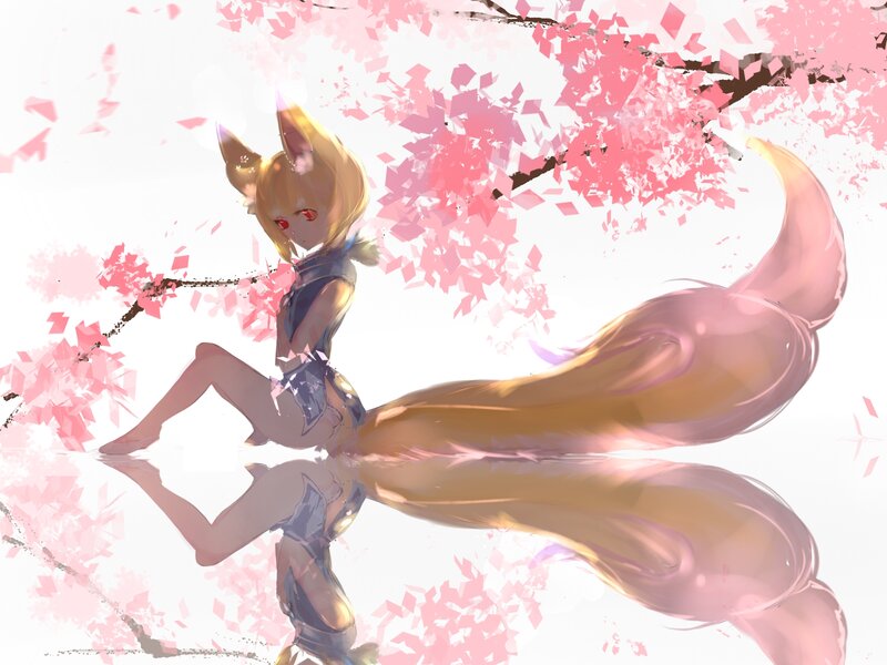 Fox-eared Girl with Tail — Pink