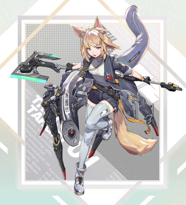 Fox-eared Girl with Weapons