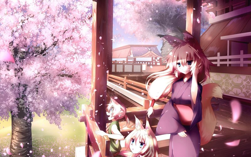 Fox-eared Girls on Porch