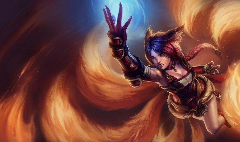 fox-eared warrior in fire