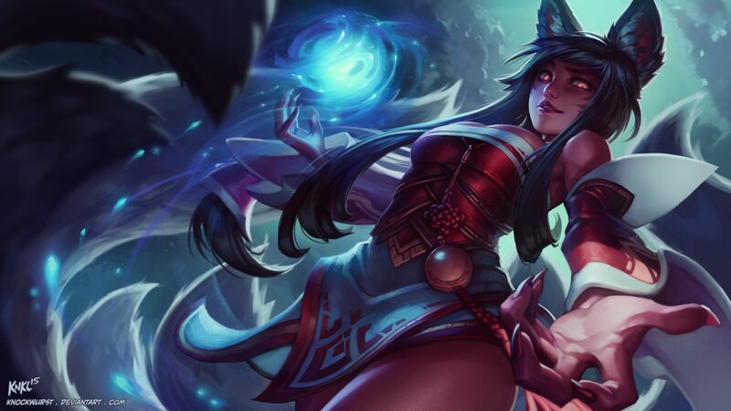 Fox-eared Woman Casting Spell — Blue
