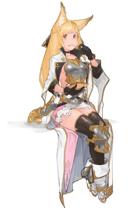 Fox-eared Woman in Armor — White