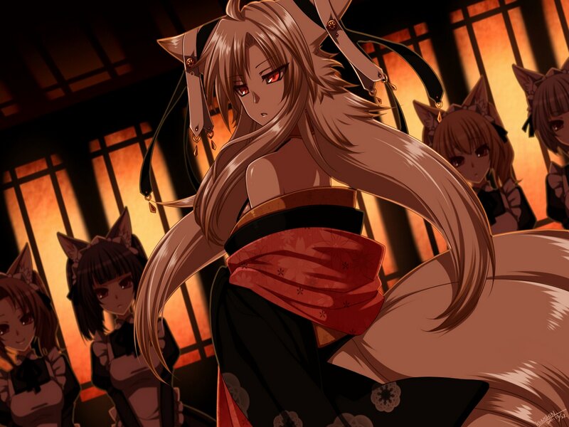 Fox-eared Woman in Kimono