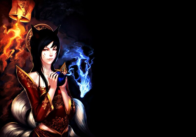 Fox-eared Woman with Lantern — Black