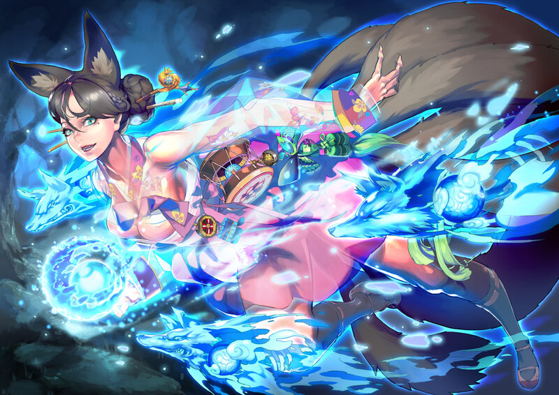 Fox-eared Woman with Spirits