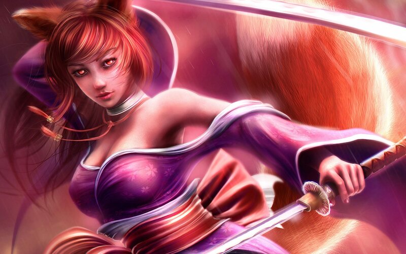 Fox-eared Woman with Sword