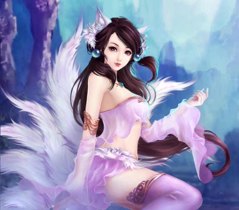 Fox-eared Woman with Wings