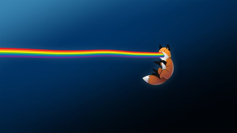 Fox Emitting Rainbow