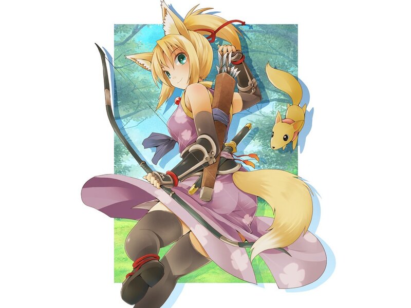 fox girl archer with companion