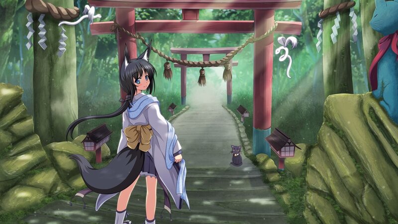 fox girl at a shrine
