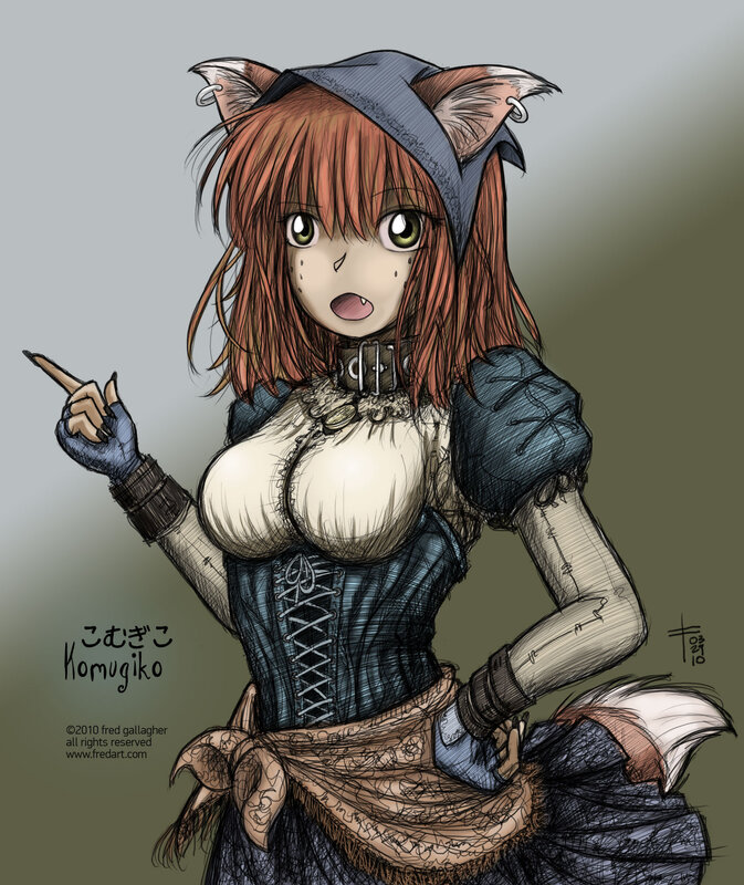 fox girl character art