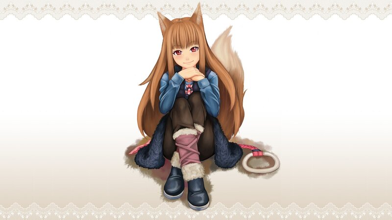fox girl character sitting