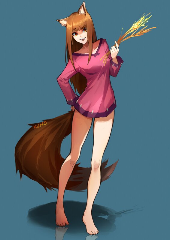 Fox Girl Holding Wheat