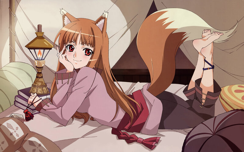 fox girl in a cozy room
