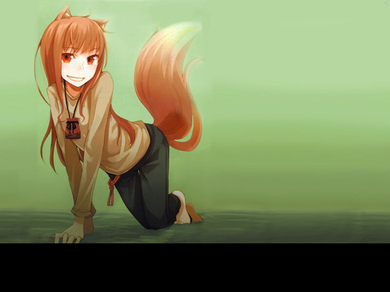 fox girl in a crouched pose