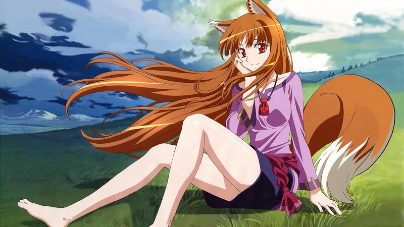 fox girl in a field