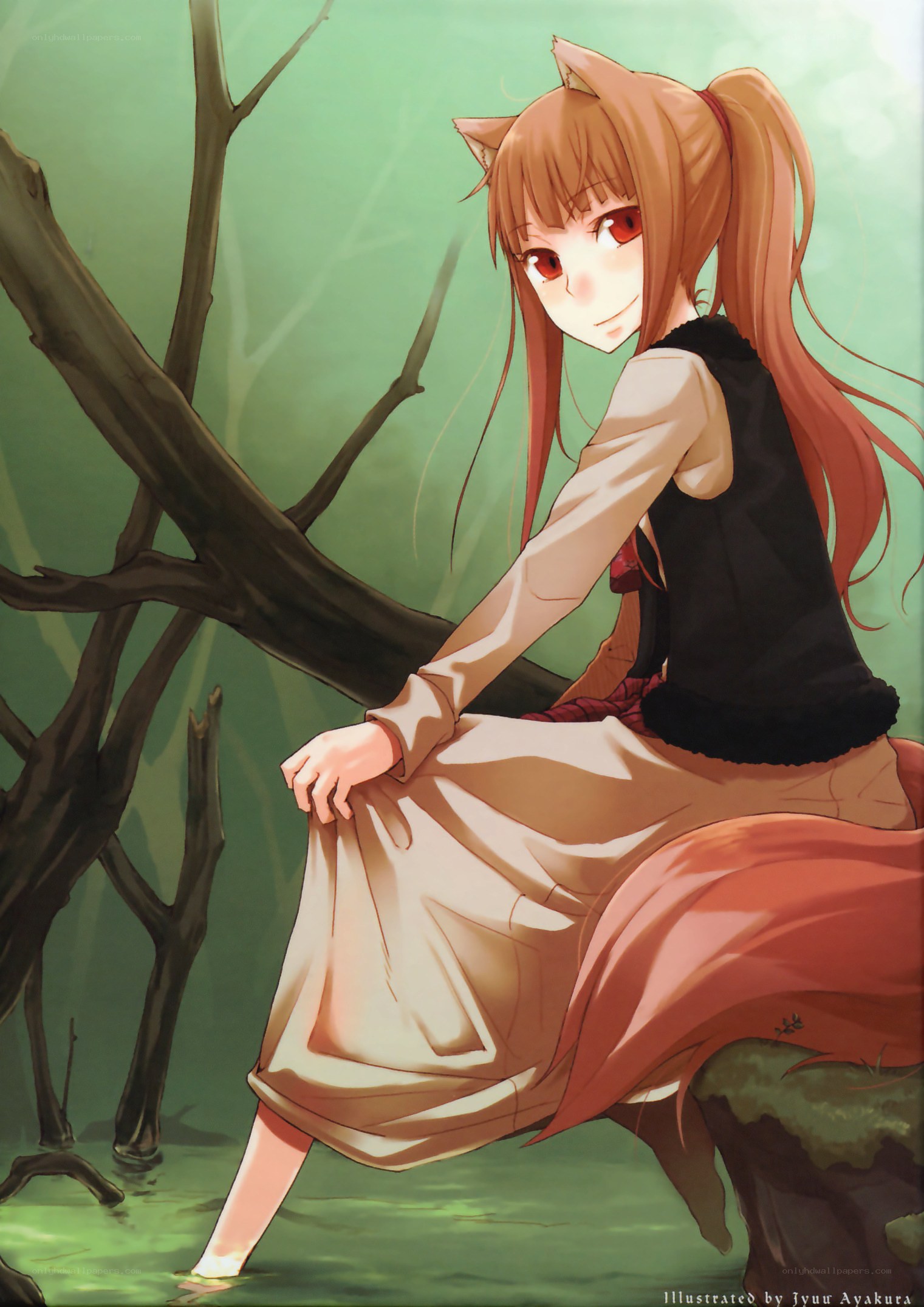 fox girl in forest