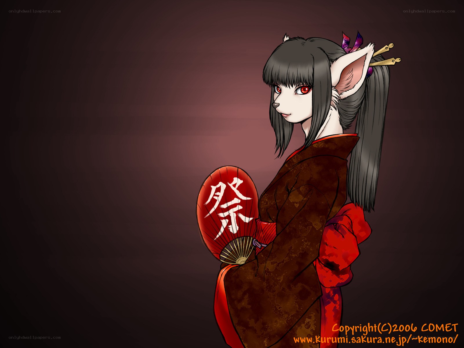 fox girl in kimono