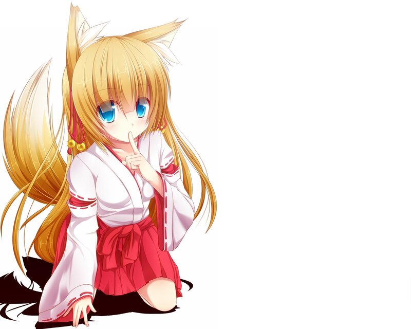 fox girl in shrine outfit