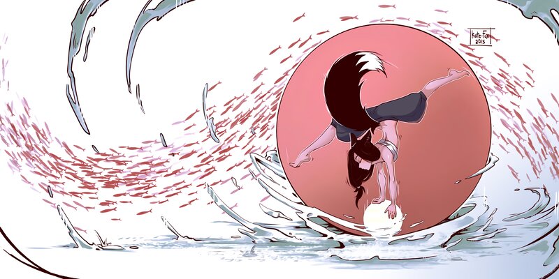 Fox Girl in Water
