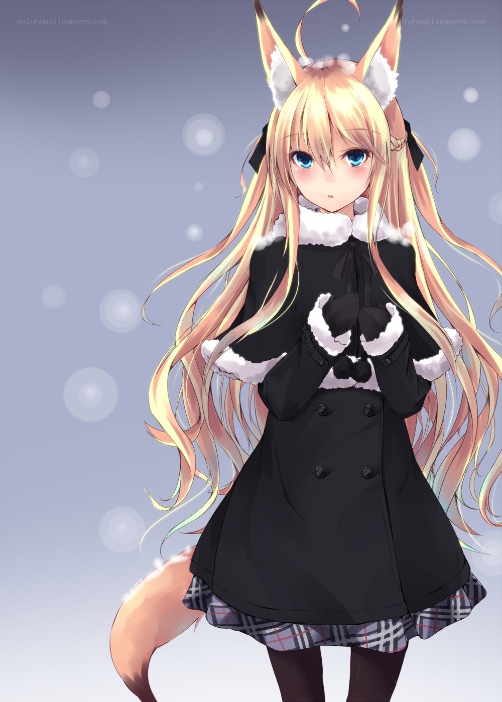 fox girl in winter coat