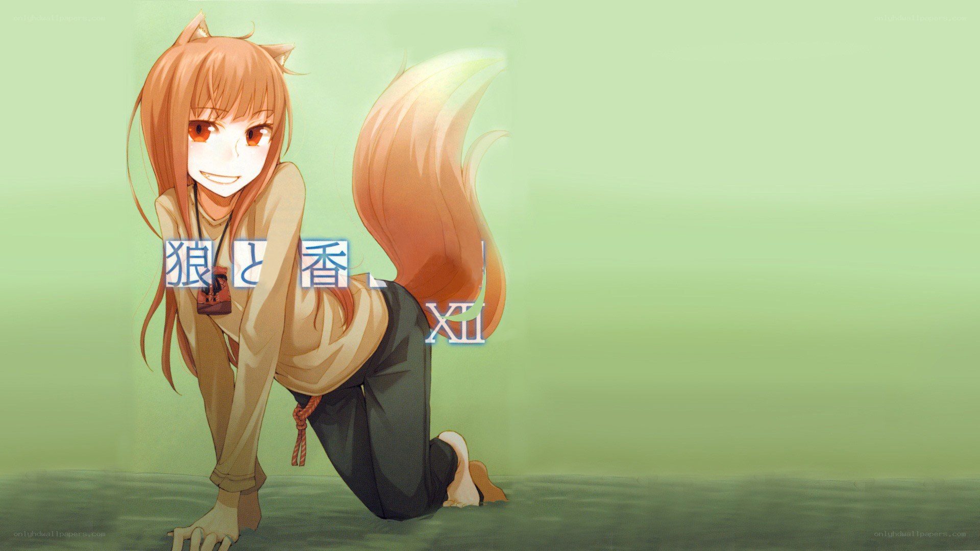 fox girl kneeling
