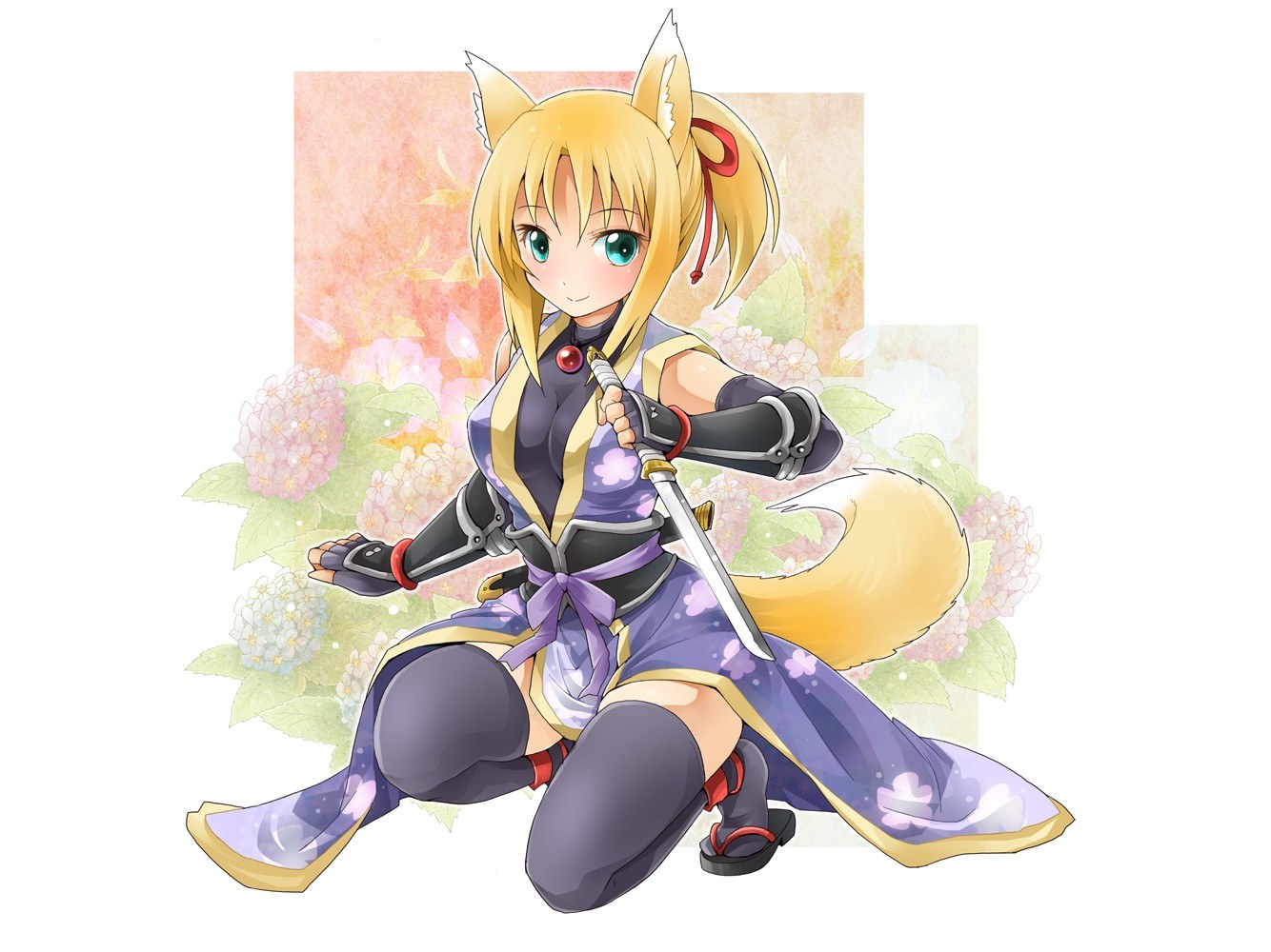 fox girl ninja with sword