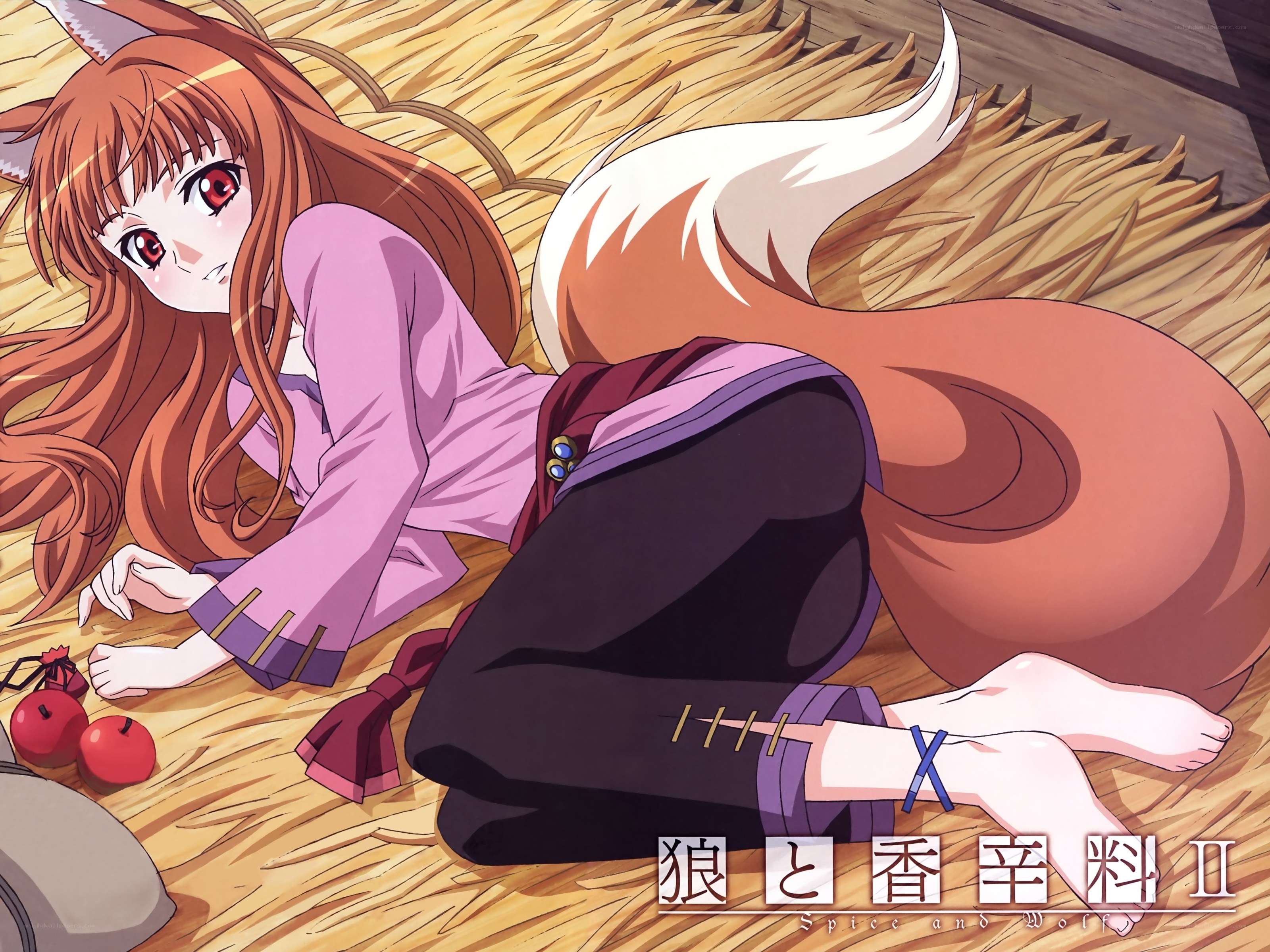 fox girl on hay