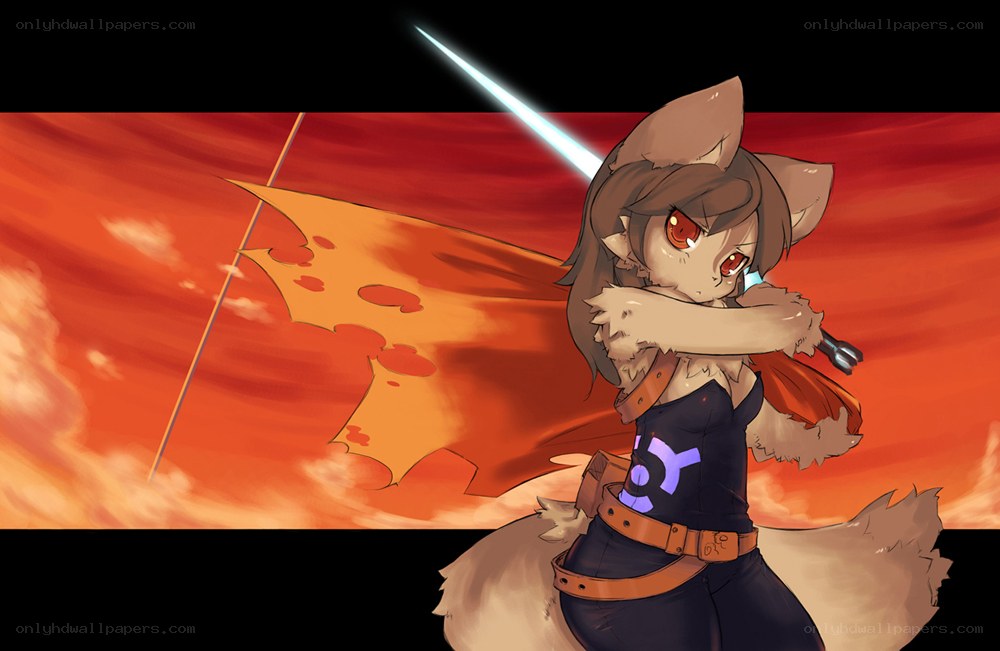 fox girl warrior with sword