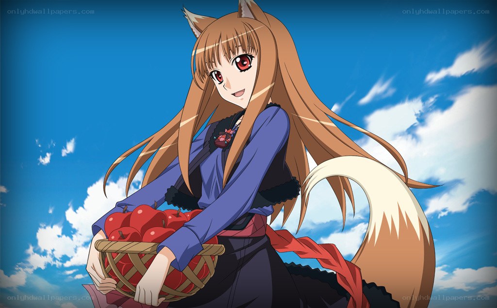 fox girl with apples