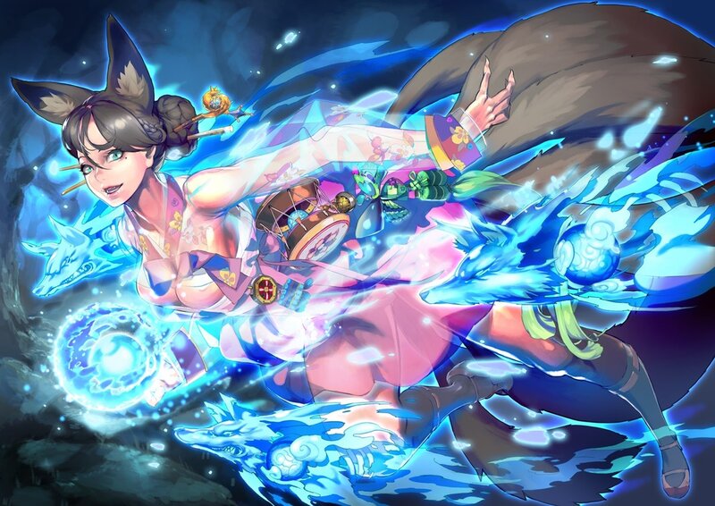 fox girl with blue energy