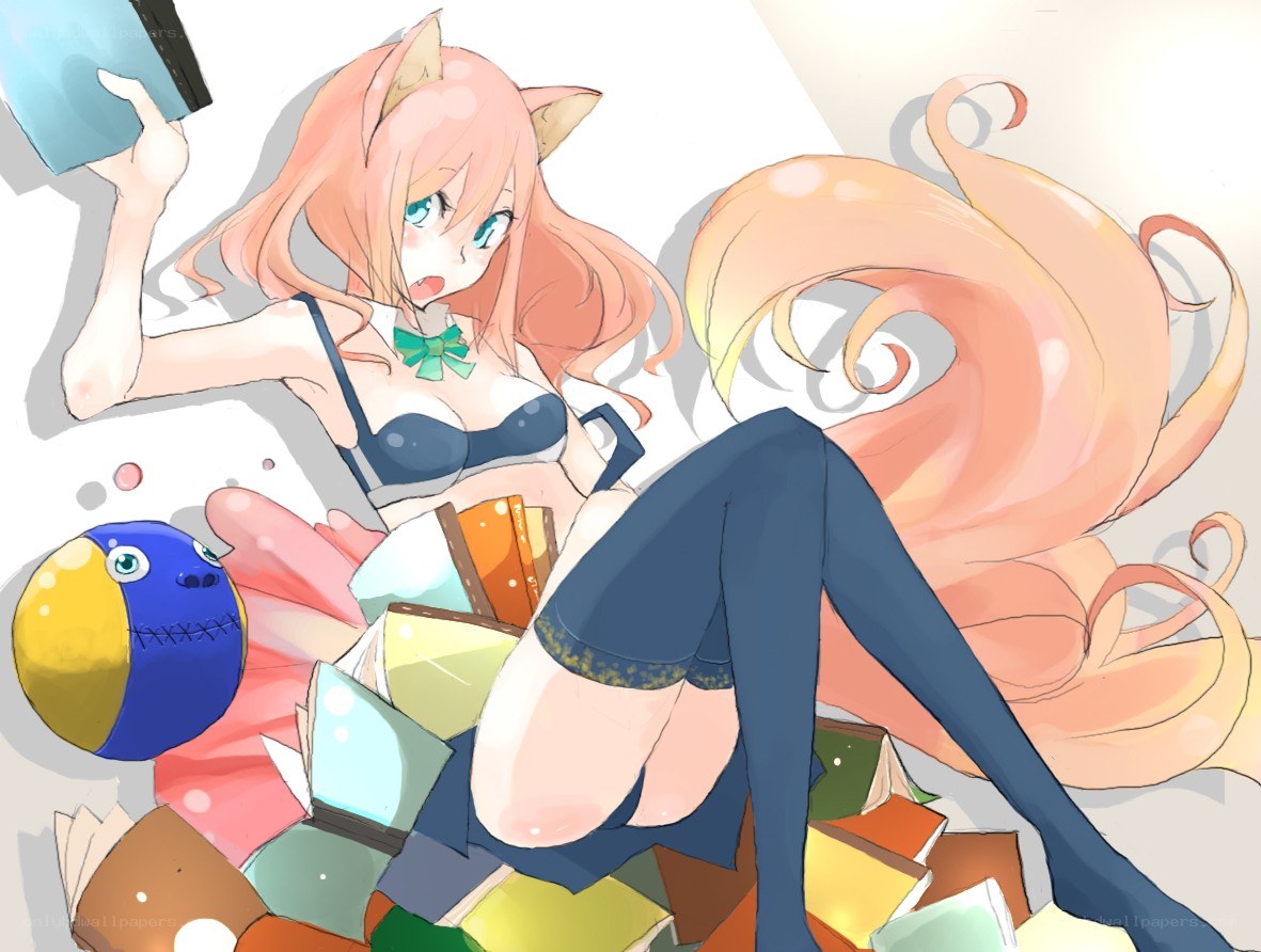 fox girl with books