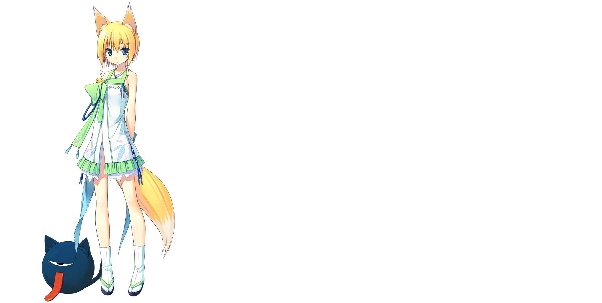 fox girl with cat companion