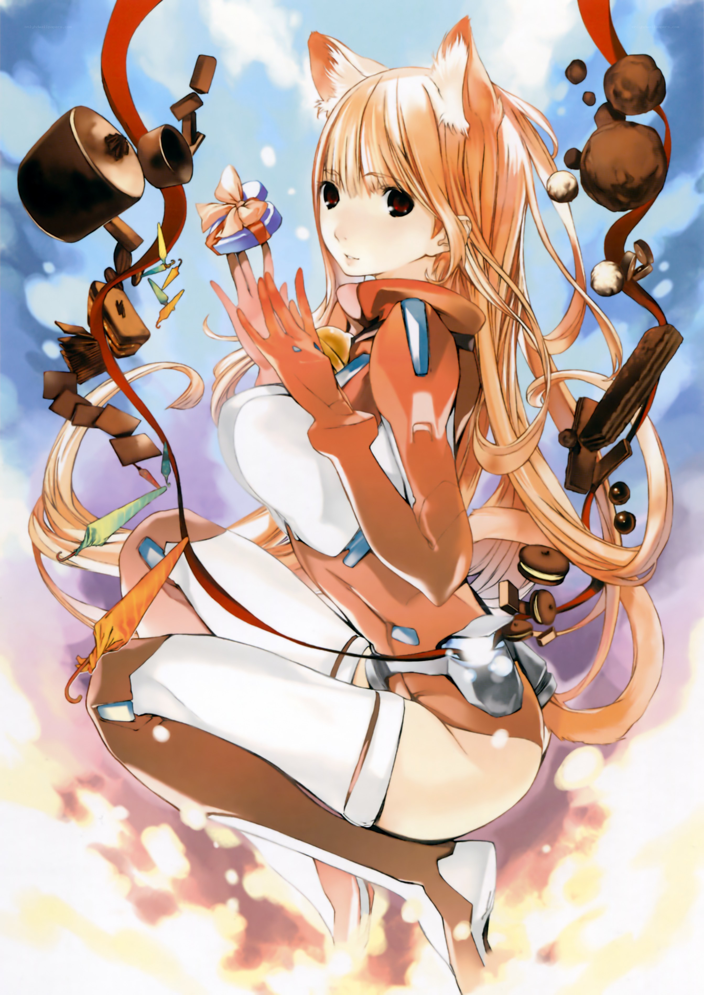 fox girl with chocolate