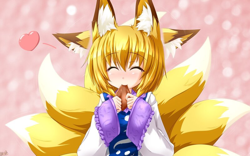 fox girl with chocolate