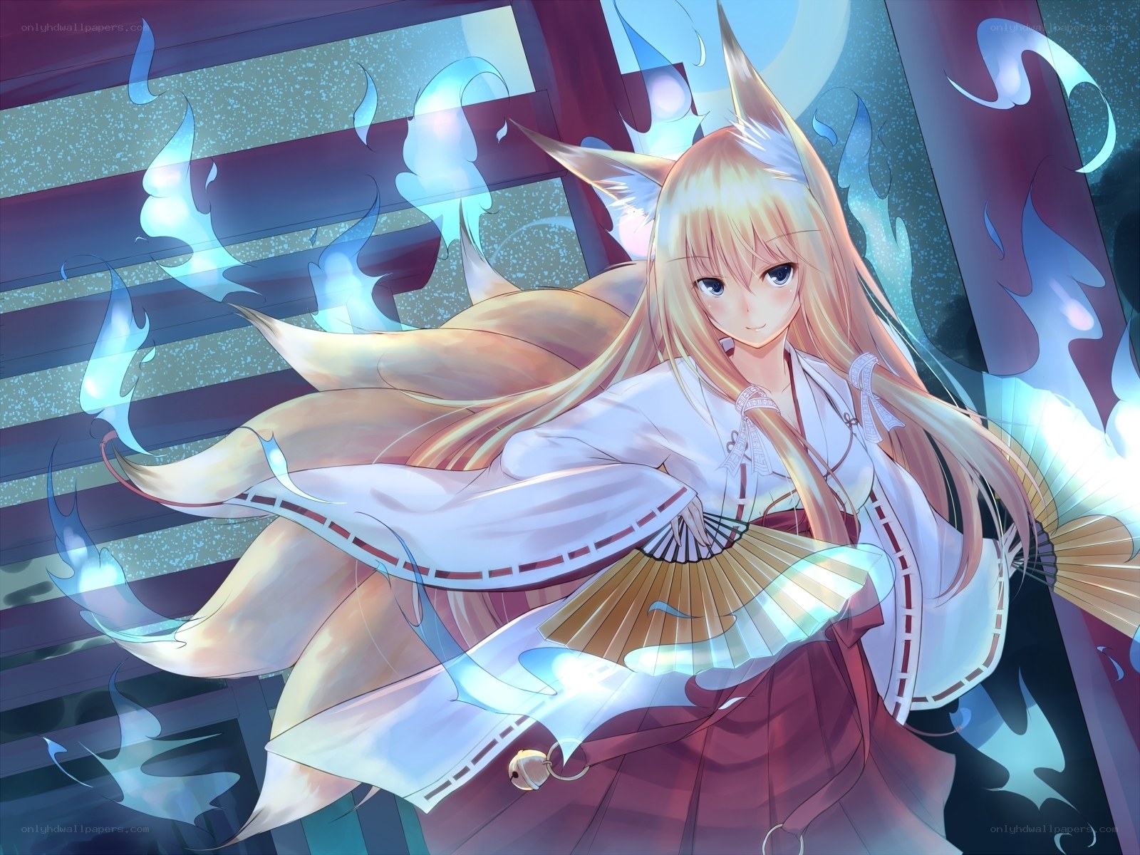fox girl with fan