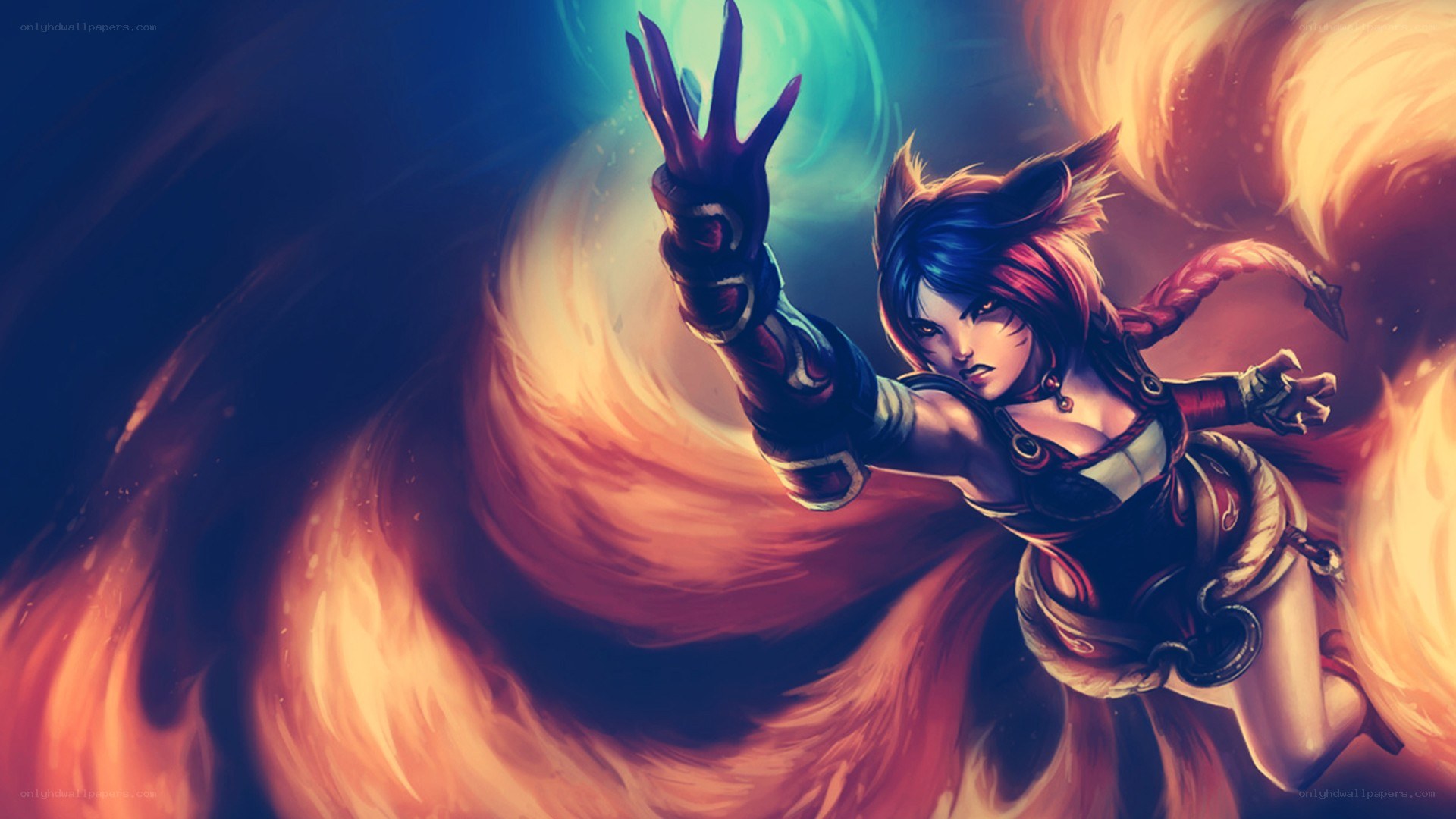 fox girl with fire magic