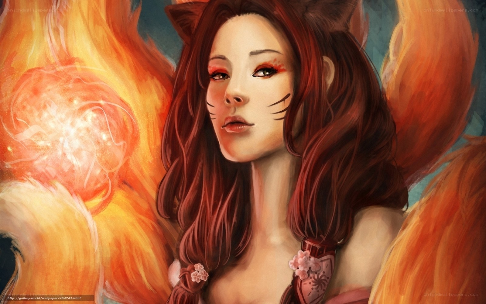 fox girl with fire magic