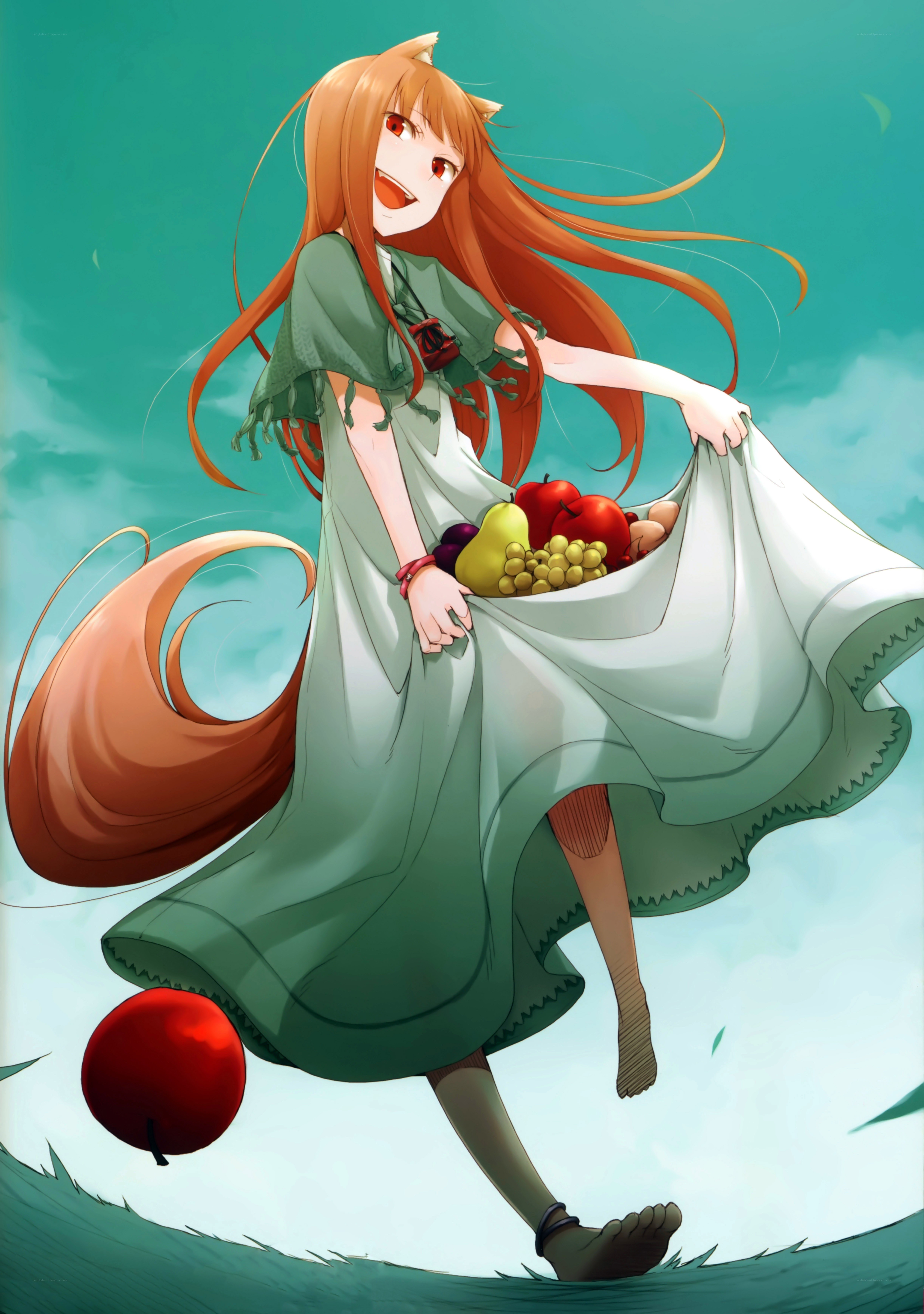 fox girl with fruit basket