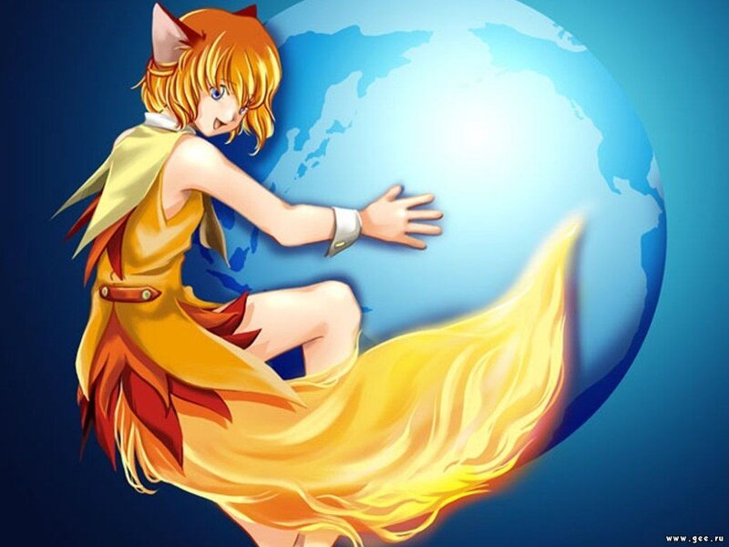 fox girl with globe