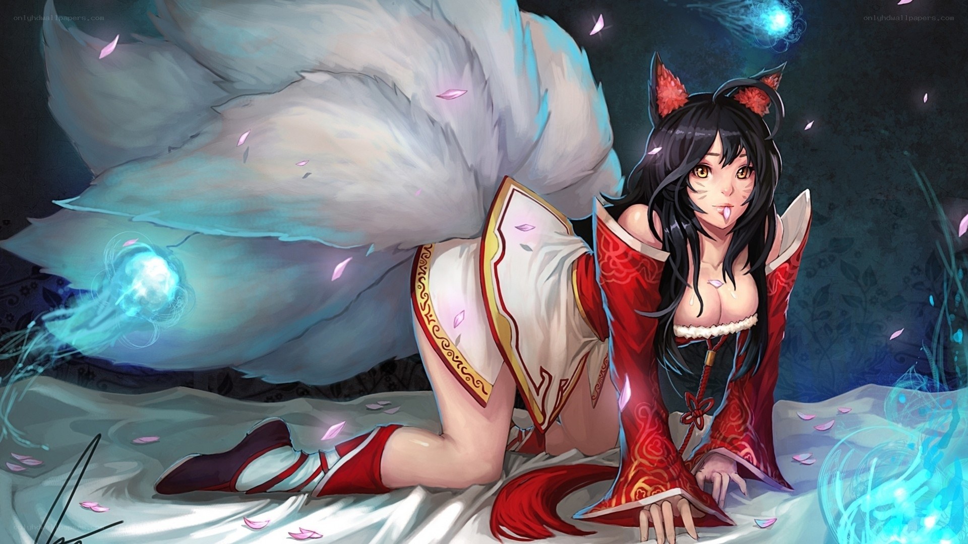 fox girl with glowing magic